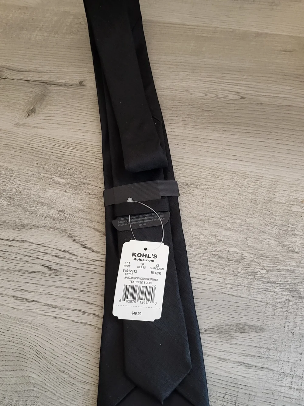 Marc Anthony Black Subtle Crosshatch Tie
